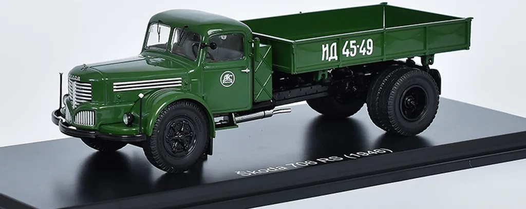 Camion benne Skoda 706 R d'époque pour diorama et vitrine de collection 1:43