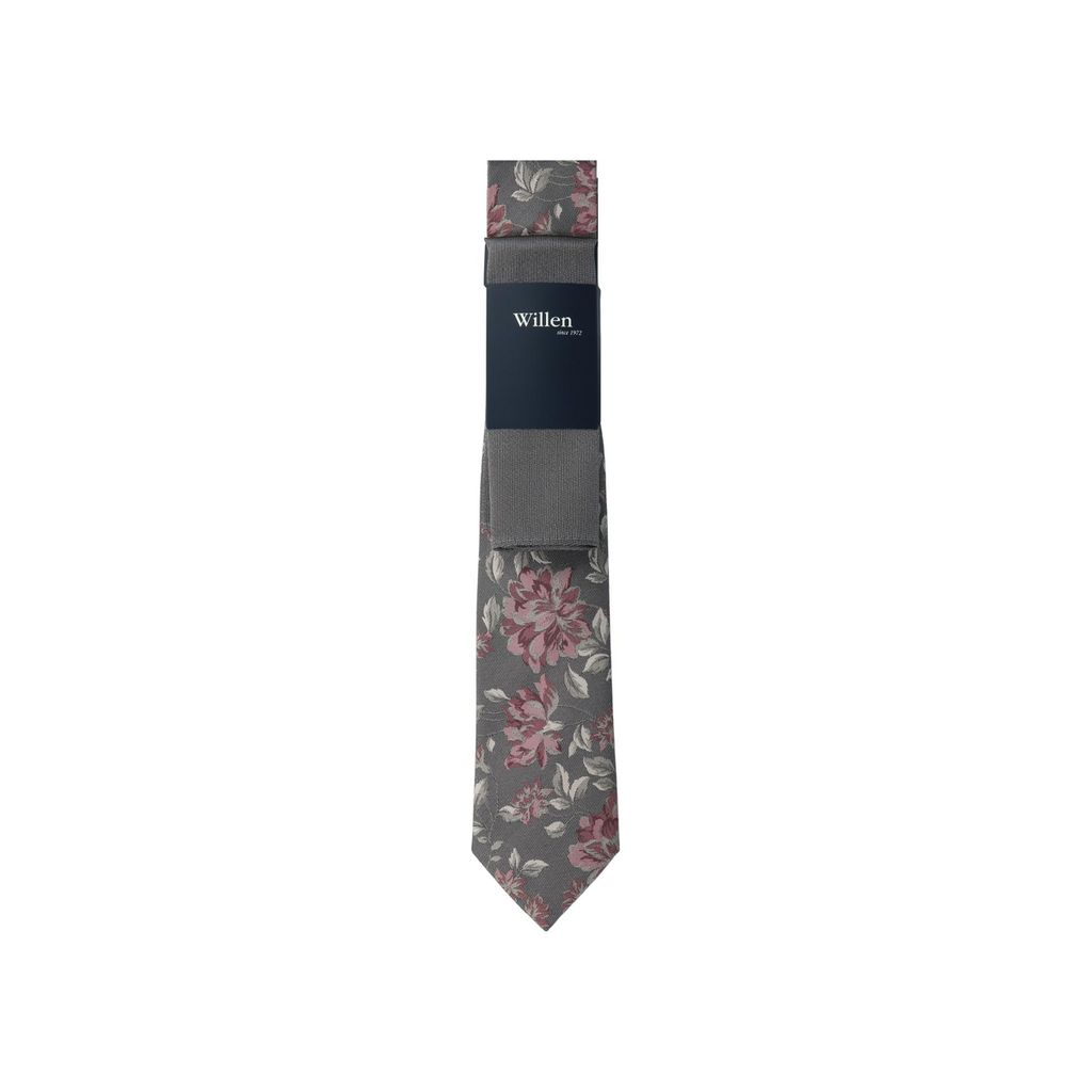 Krawatten-Set 100% Seide floral changierend 7cm Breite Einstecktuch 27,5x27,5cm