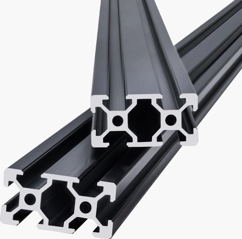 set di 5 profili in alluminio 1200 mm scanalatura a T 2040 - profilo in alluminio estruso, guida lineare anodizzata, profilo a scanalatura standard - per stampanti 3D, macchine CNC e incisioni laser fai da te, nero - 11