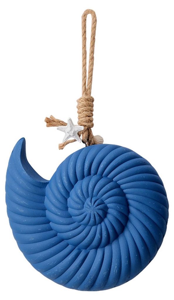 Nautische Muschelornament aus Holz mit Hanfseil, sommerliche Stranddekoration zum Aufhängen für hawaiianische und tropische Partys im Landhausstil