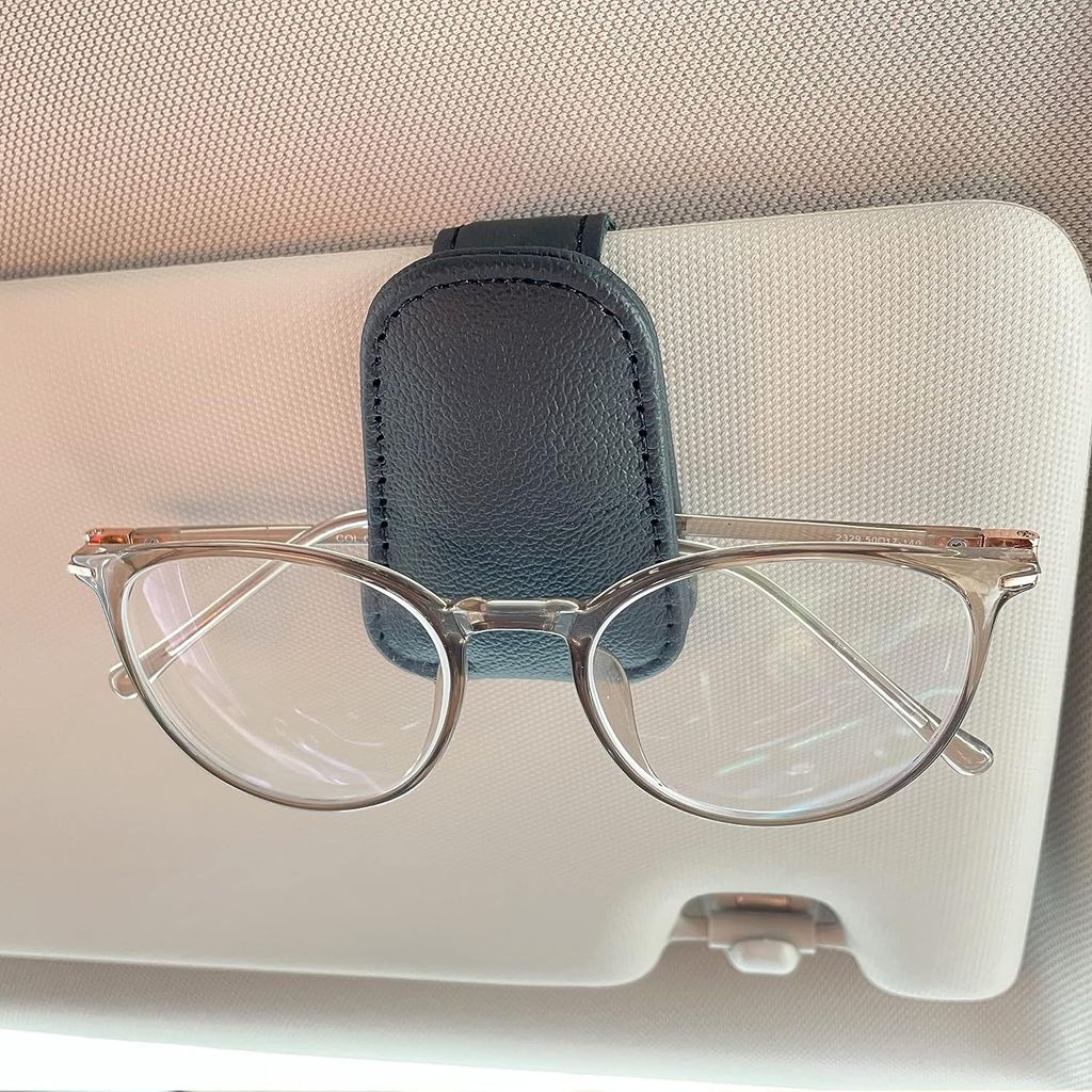 Auto Brillenhalter Universal Auto Visier Sonnenbrillenhalter Clip Leder  Brillenbügel und Brillengestell für Auto