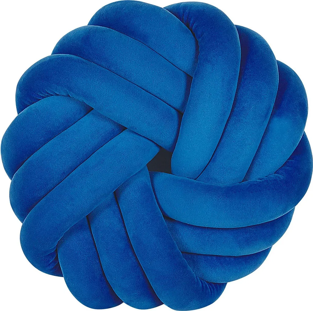 Oreiller Nœud Velours Bleu Akola 30x30 cm : Décoration Chic Lumarko