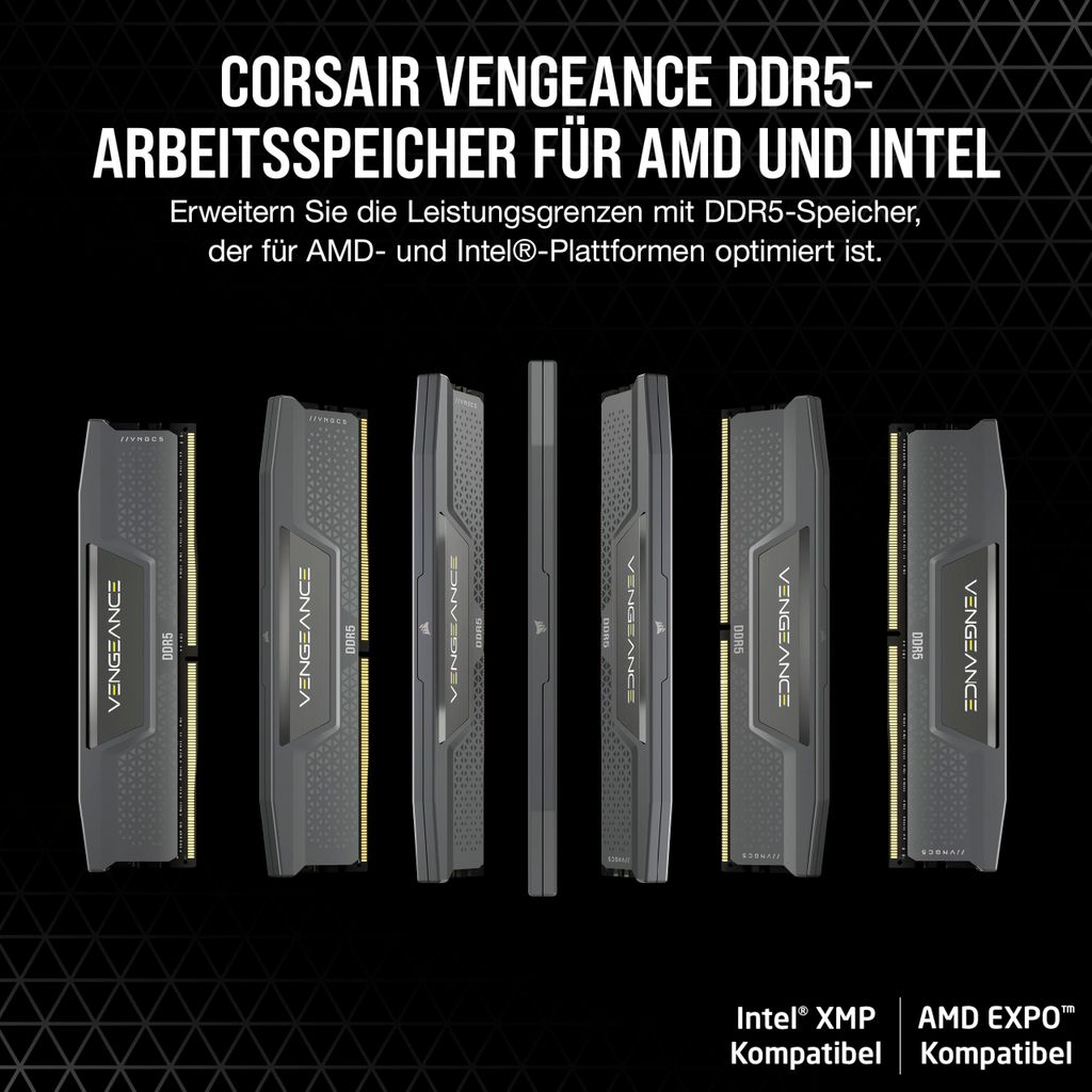 Corsair Vengeance DDR5-4800 Mhz 16GB×2 Corsair Vengeance , 32 GB, 2 x 16 GB, DDR5, 4800 MHz,
