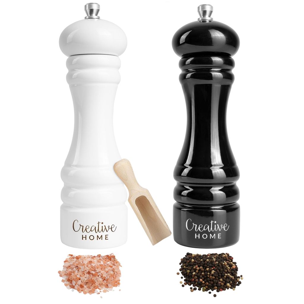 Creative Home Velký Dřevěný Mlýnek na Sůl a Pepř Černá a Obrázek produktu 