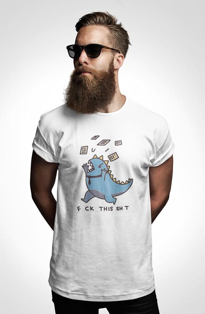 D&B Uni Polo ST00143 Fck This Sht Weiß-Größe XL