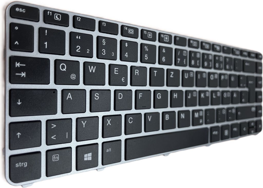 DEUTSCHE-Tastatur Schwarz , Silber Rahmen,Trackpoint für HP EliteBook 840 G3 X2F52EA