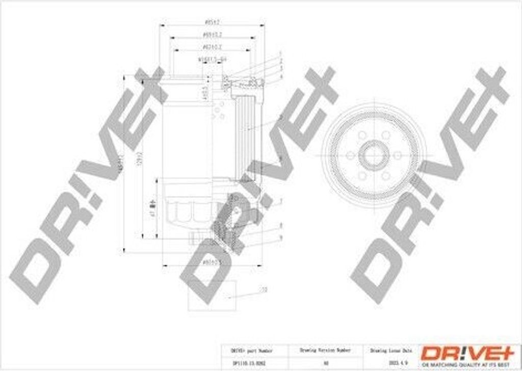 Dr!ve+ DP1110.13.0262 - OE 71771642 Kraftstofffilter für Voyager V (RT), Freemont, Compass, Patriot (MK74)