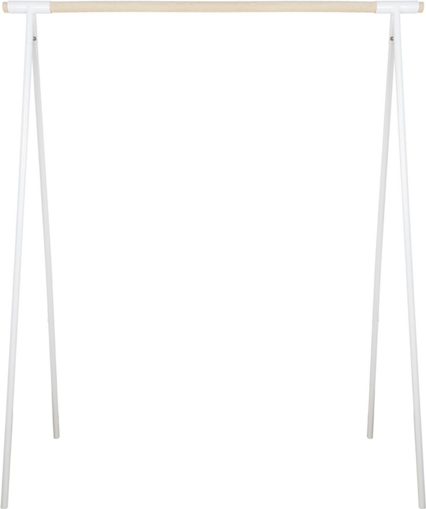 Natural Goods Berlin Kleiderständer GARD, Garderobenhalter, freistehend, Kleiderstange, Gardeobenständer, Weiß, Rundstab Eiche 130 cm, 2 Stück