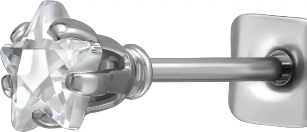 Set Di 2 Orecchini A Perno In Acciaio Inox 316L, Forma Stella, Argento O Oro