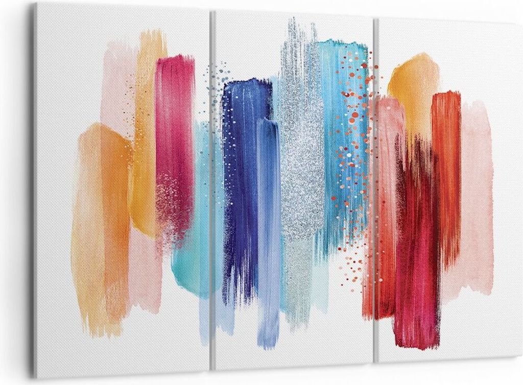 Bild auf Leinwand - Leinwandbild - 3 Teile - Abstraktion Farben Gürtel - 105x70cm - Wand Bild - Wanddeko - Wandbilder - Leinwanddruck - Bilder - W...