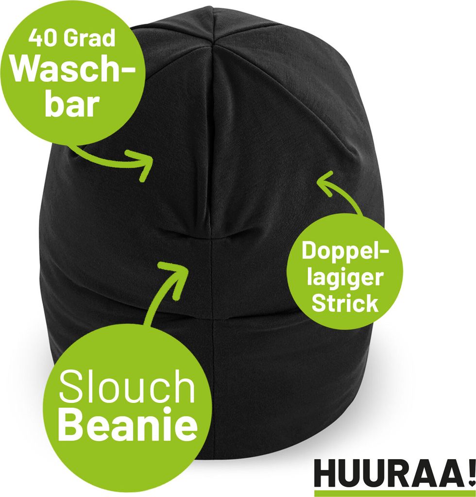 Huuraa Beanie Isla Mujeres Inselmotiv Mexiko Black One Size Baumwolle und Elasthan Mütze Geschenkidee