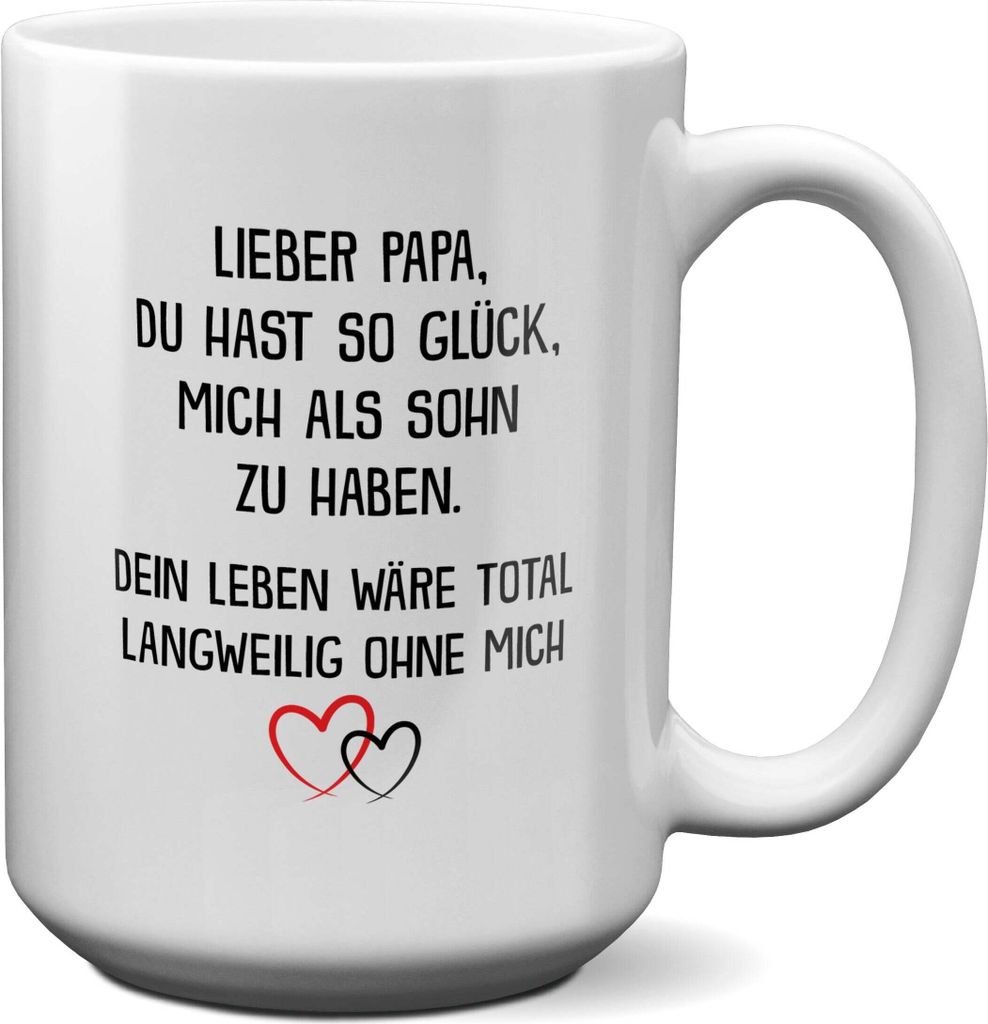 22Feels XL Tasse Papa Geschenk von Sohn Vatertag Vater Geburtstag Weihnachten Kaffeetasse Männer Haferl Geschenkidee Bürotasse