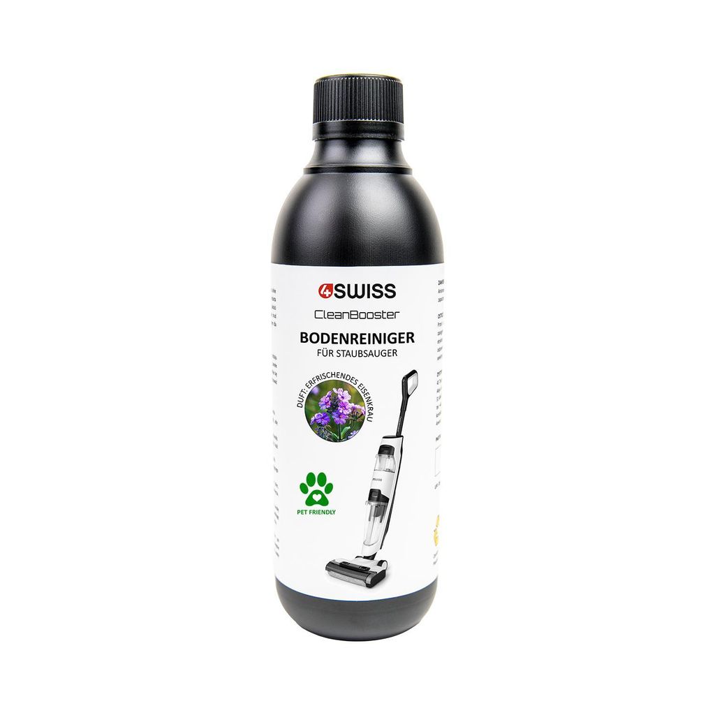 4Swiss CleanBooster Bodenreiniger Verbena 0,5l für Wischsauger Saugwischer Wischroboter Hartbodenreiniger Tierfreundlich Konzentrat Universal