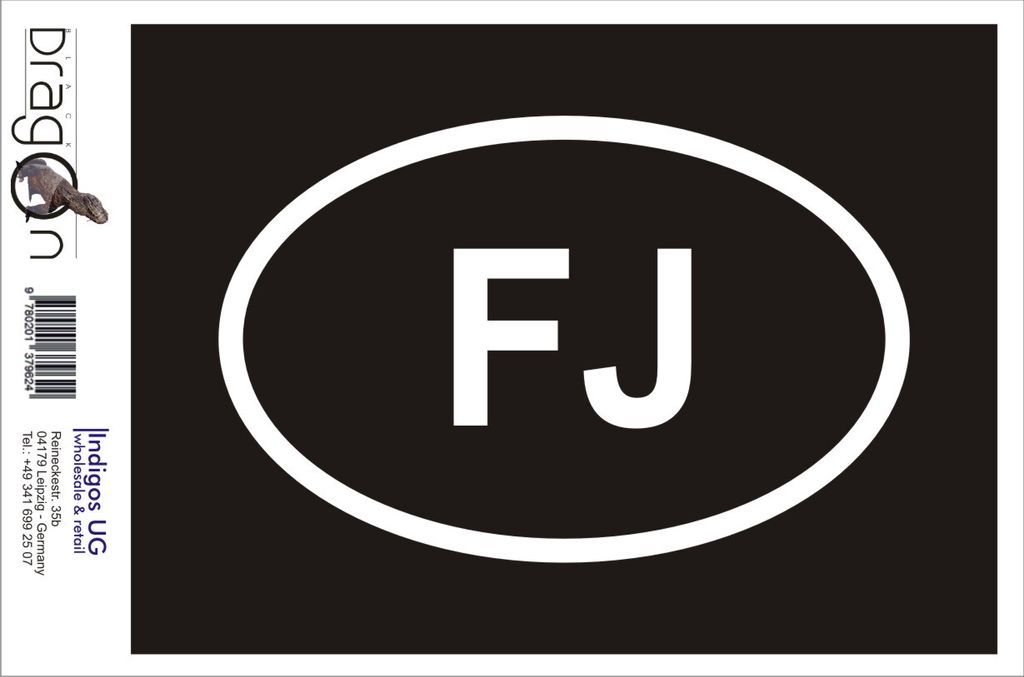 Aufkleber / Autoaufkleber - JDM / Die cut / Auto / OEM - Fidschi FJ - 110x70 mm gold - Heckscheibe / Heckscheibenaufkleber