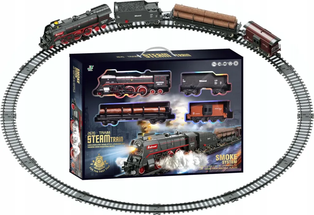 Circuit de Train Électrique avec Locomotive à Vapeur Classique 601A - 8
