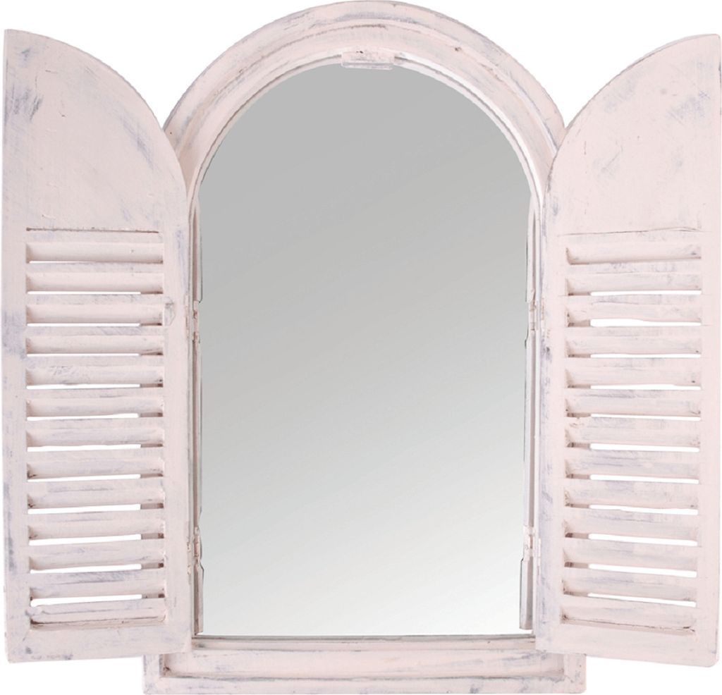Miroir mural design fenêtre avec volets, shabby chic Image du produit 
