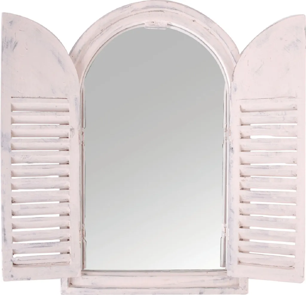 Miroir fenêtre pour agrandir l'espace avec volets Shabby Chic blanc