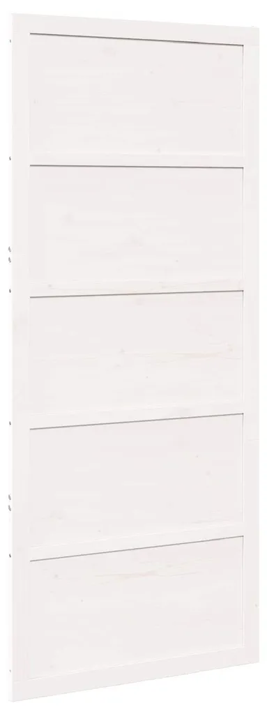 vidaXL Porte de grange en bois de pin massif blanc - 100 x 208 cm
