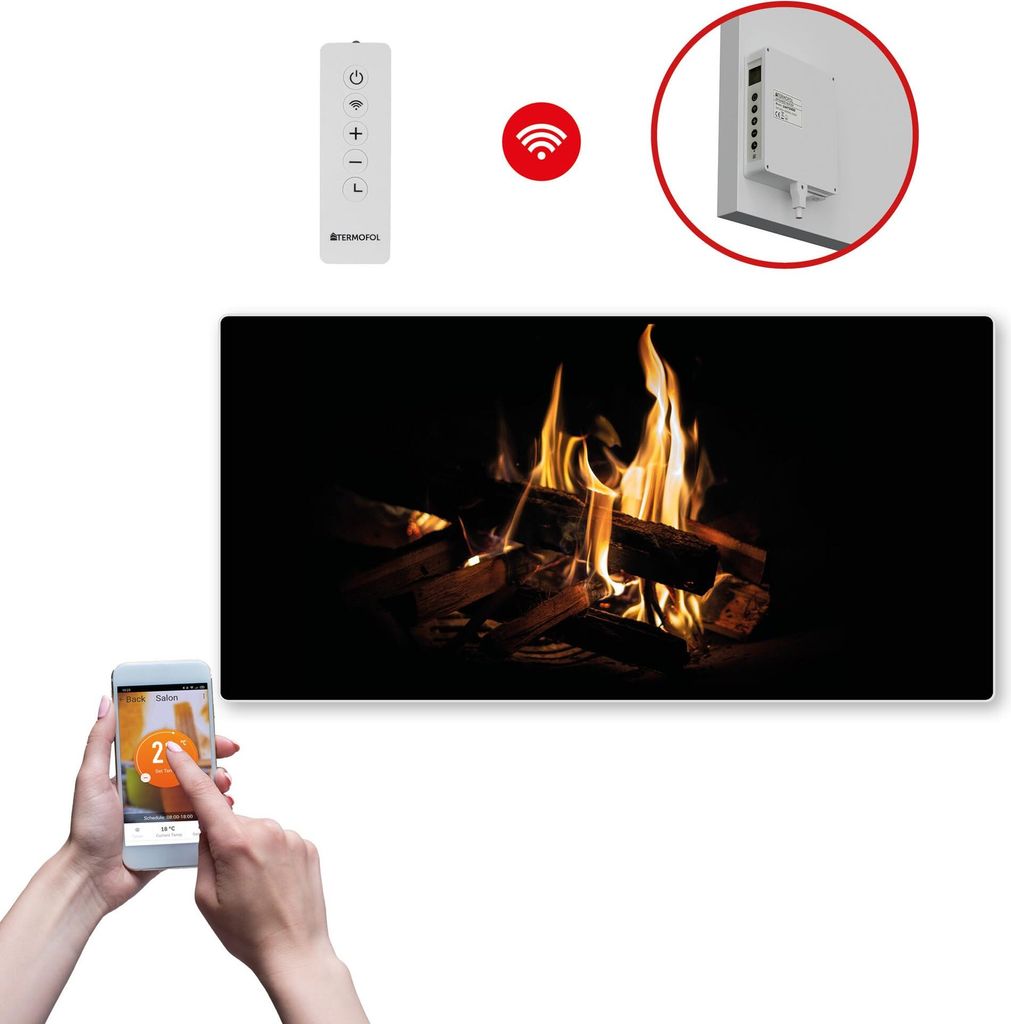 Termofol TF-SWT Infrarot Wandheizung - Wandheizung Elektrisch - Feuer - 700W - 60x120 cm