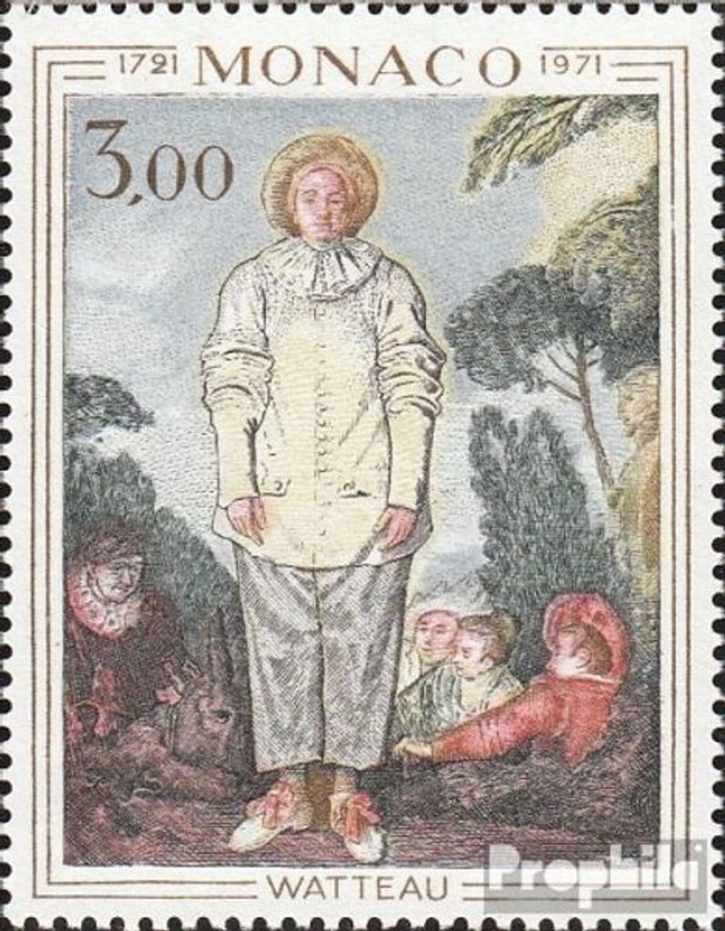 Briefmarken Monaco 1972 Mi 1031 (kompl.Ausg.) gestempelt Watteau