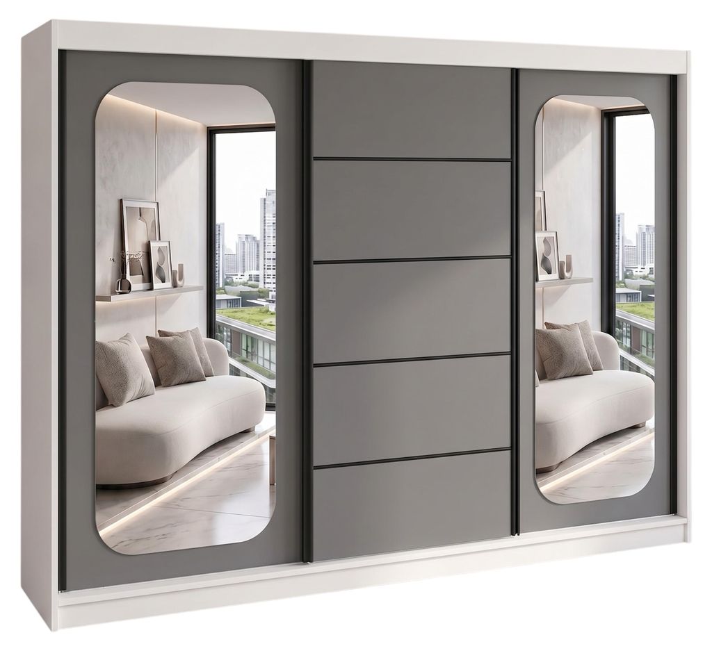 BELANO Schwebetürenschrank 200 cm mit Spiegel – Produktbild 