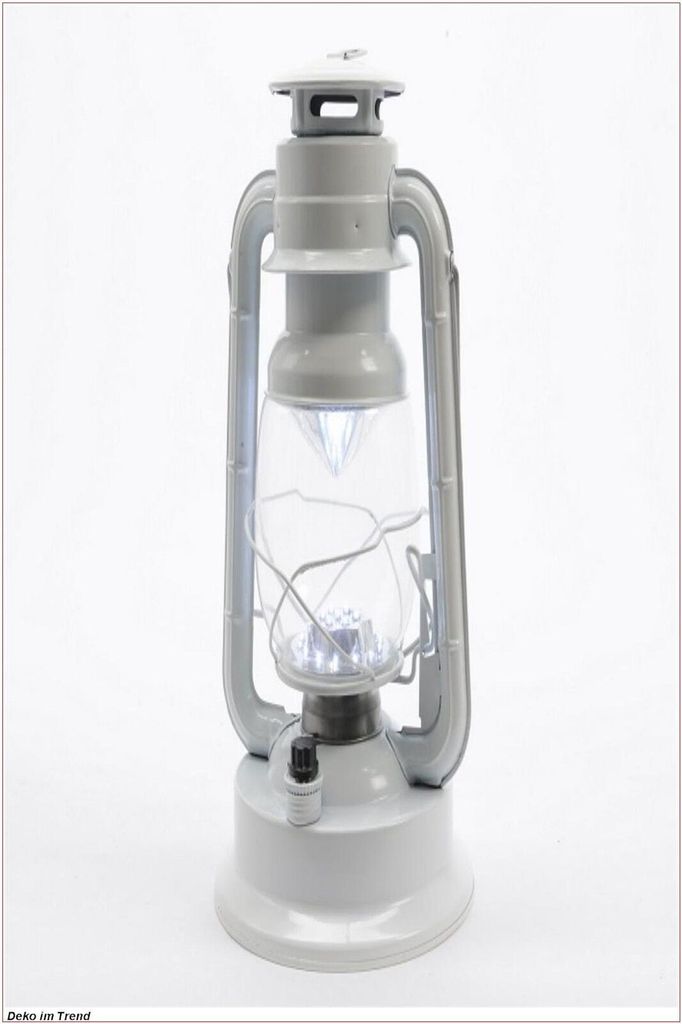 LED Laterne Sturmlaterne Licht Campinglampe dimmbar H 24,5 cm weiß