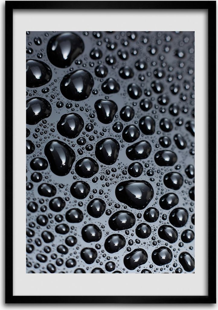 Bild - Bilderrahmen - 50 cm x 70 cm - MDF - Rahmen - Wandkunst Wassertropfen