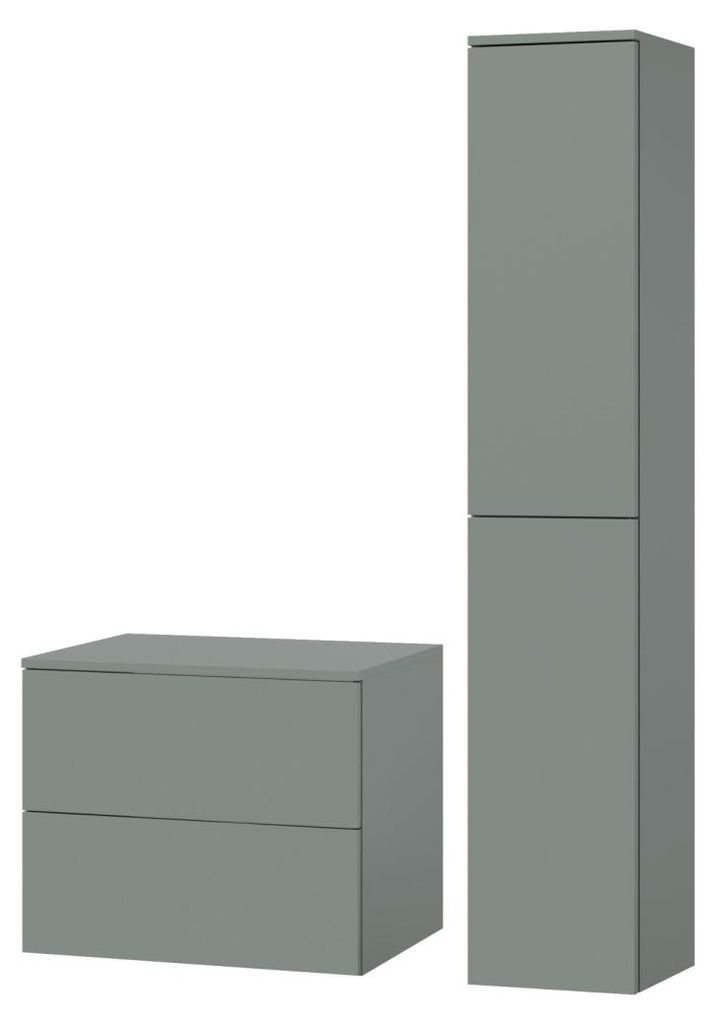 Badkamerset, 2-delig: Onderkast + Hoge kast, kleur Aloe (2S Productafbeelding 