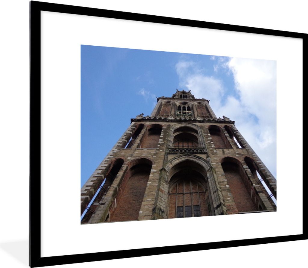 MuchoWow Gerahmtes Poster Domturm - Utrecht - Himmel 80x60 cm - Poster mit Schwarzem Bilderrahmen Wandposter Rahmen Foto Bilder - Schlafzimmer-De...