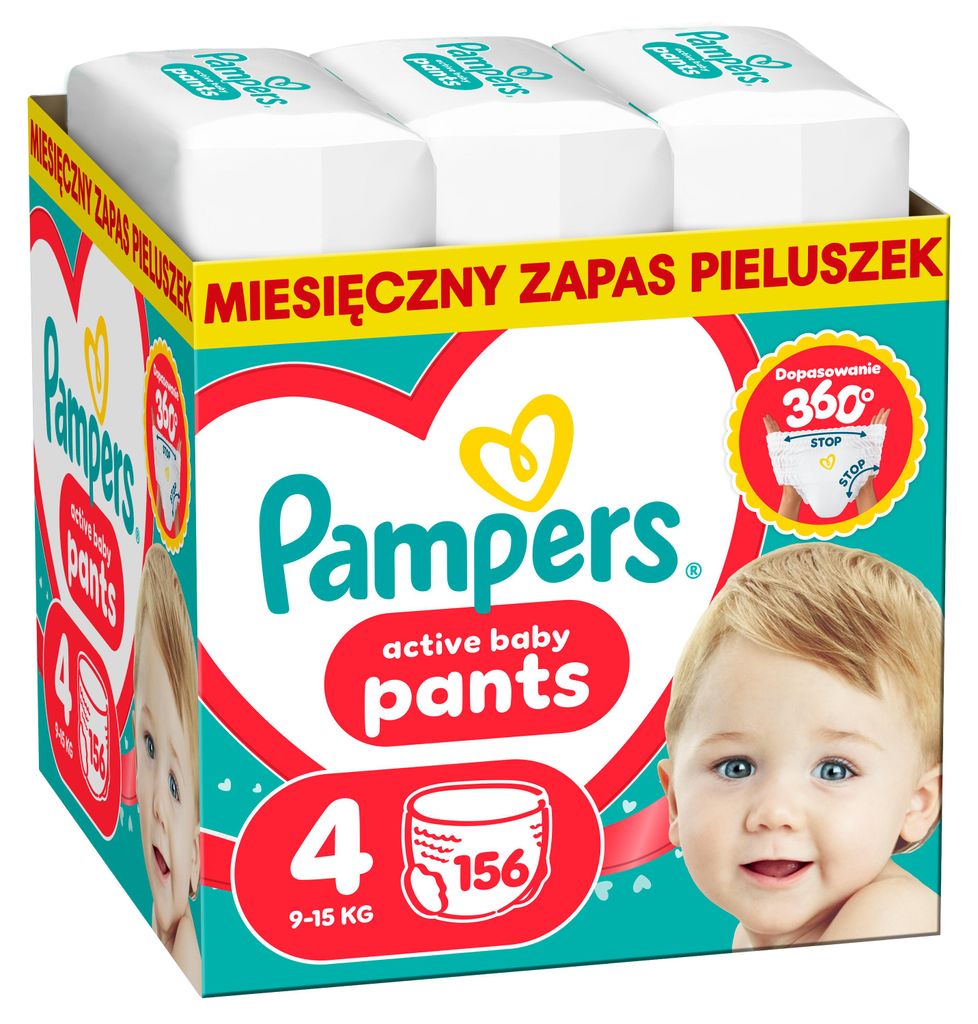 Pampers Pants Active Baby Maxi Größe 4 (9-15 kg) 156 Stück Produktbild 