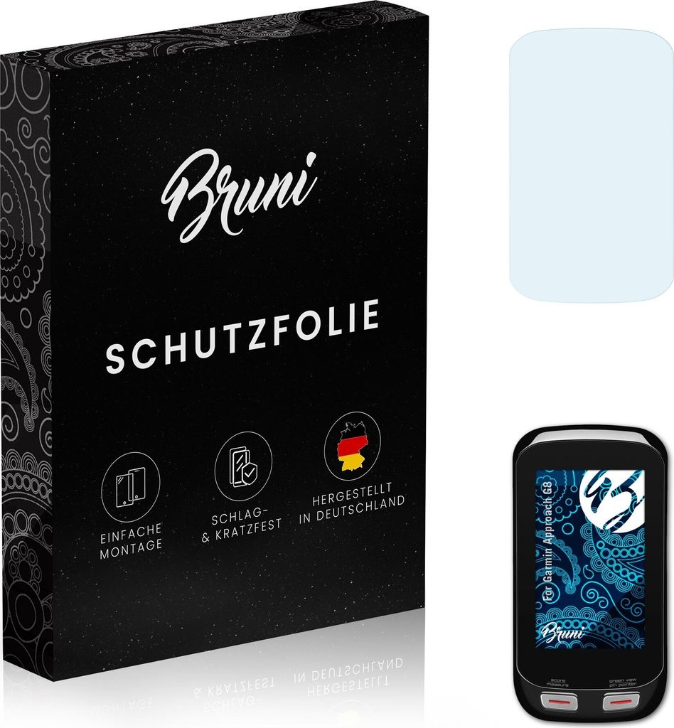Bruni Basics-Clear 2x Schutzfolie kompatibel mit Garmin Approach G8 Folie
