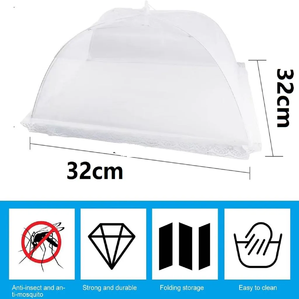 Couvre-plat moustiquaire pliable lot de 3 filets protection de table
