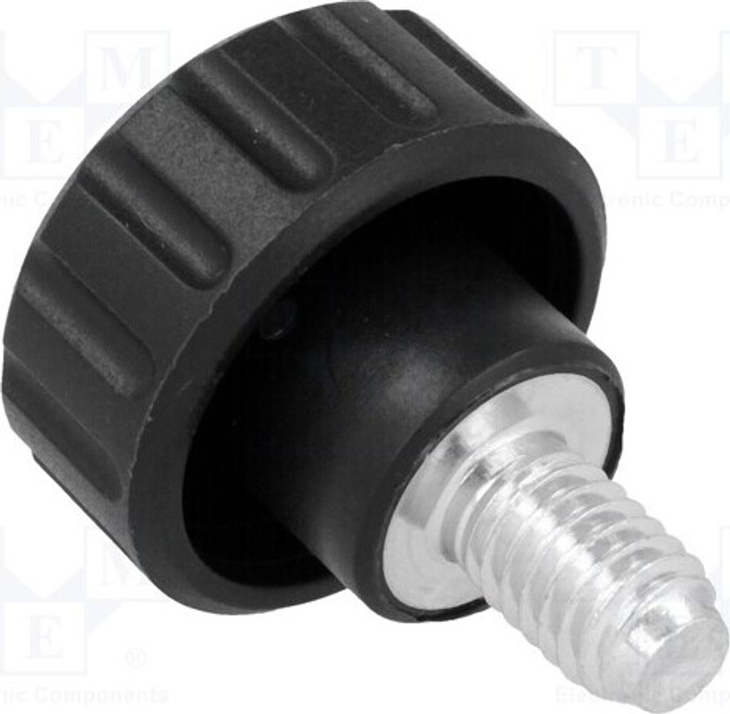 1x Rändelschraube 10mm H: 16mm 6571 Drehknöpfe Außengew: M6 Ø: 20mm