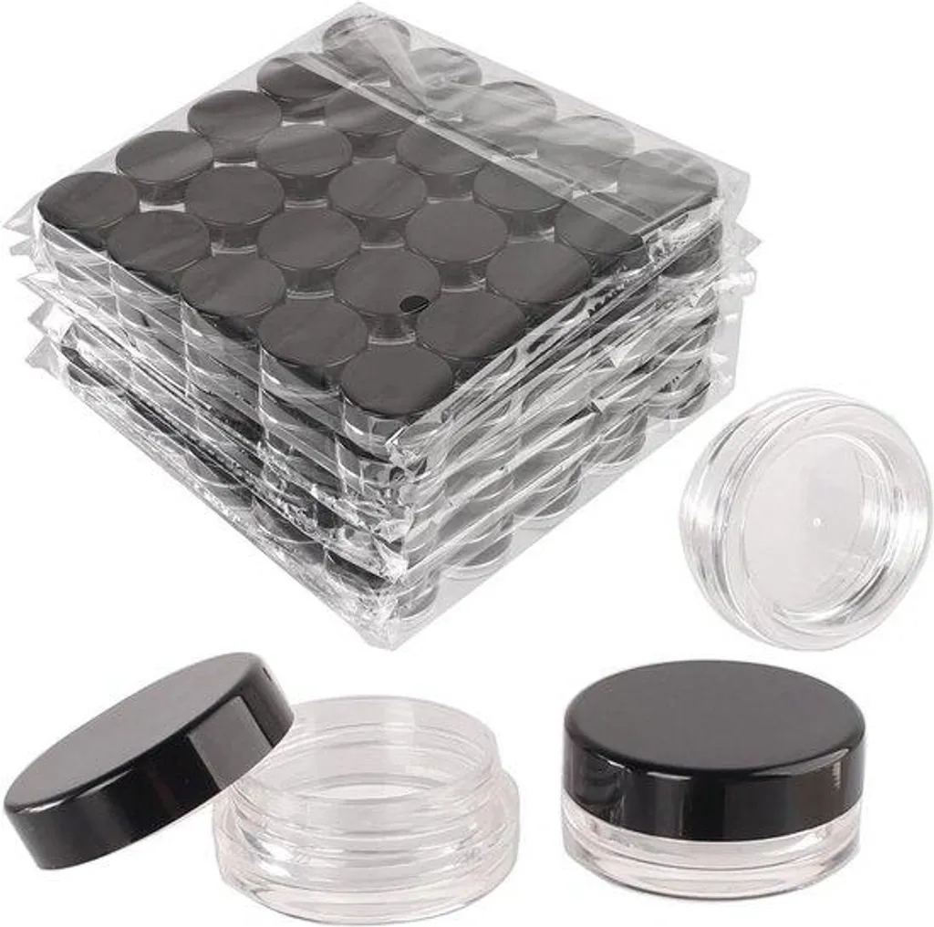 Pots de voyage pour crème 30g - 150 contenants noirs pour cosmétiques