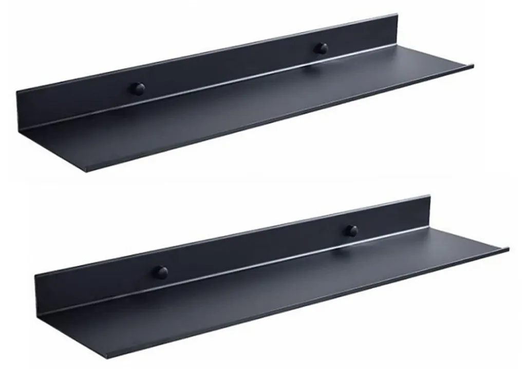 Étagères suspendues ultra-robustes en métal noir mat inoxydable 30 cm