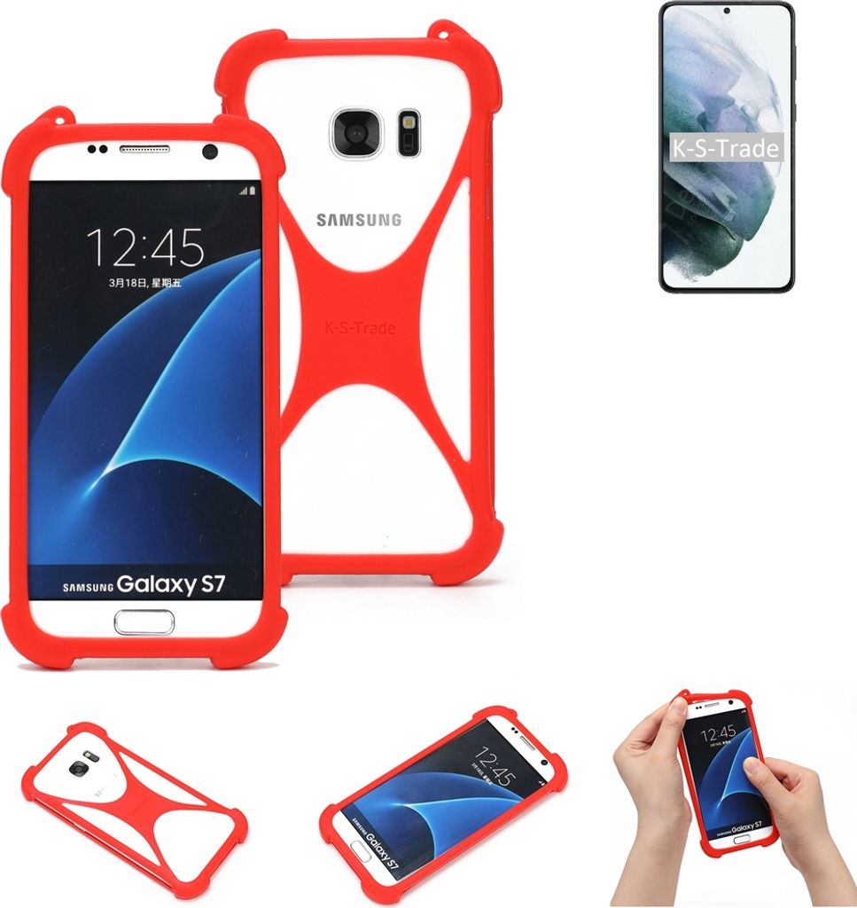 K-S-Trade Handy-Hülle kompatibel mit Samsung Galaxy S21+ 5G Exynos Schutz-Hülle Bumper Silikon Schutz Hülle Cover Case Silikoncase Silikonbumper
