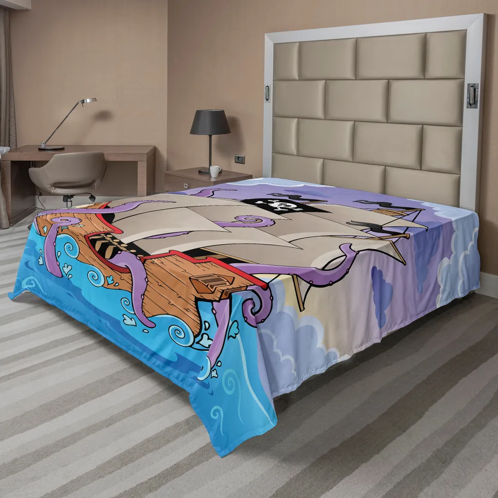 Drap-housse Pastel ABAKUHAUS avec motif animal marin et fleurs vintage