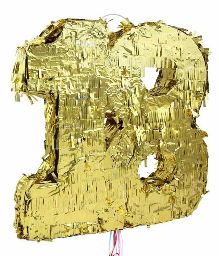 Pinata Zahl 18 gold metallic 18. Geburtstag Produktbild 