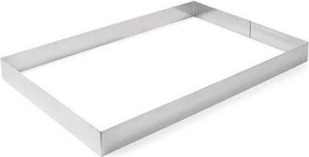 Rechteckiger Backrand aus Edelstahl 385x285x60mm Hendi 512432