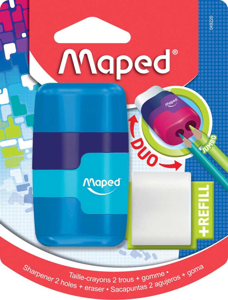 Maped Radierer/Anspitzer 2in1 Connect 049220 sort.
