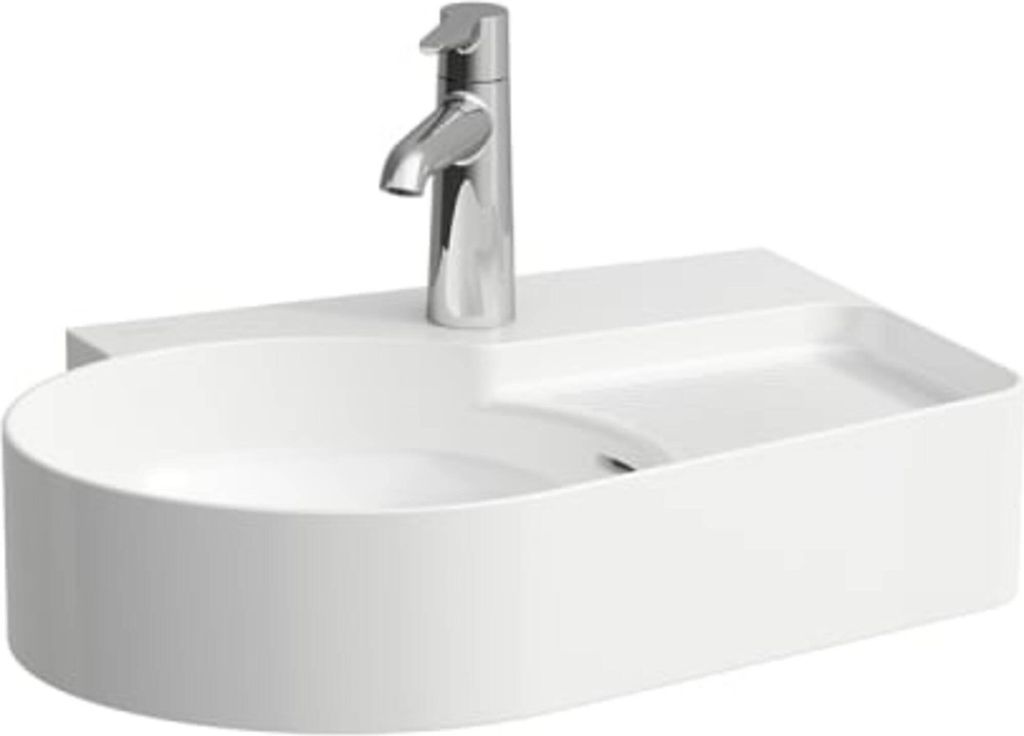 LAUFEN VAL Aufsatzwaschtisch, ohne Hahnloch, mit Überlauf, 530x400mm, semi-trockener Bereich rechts, US-geschl., H8162884001091