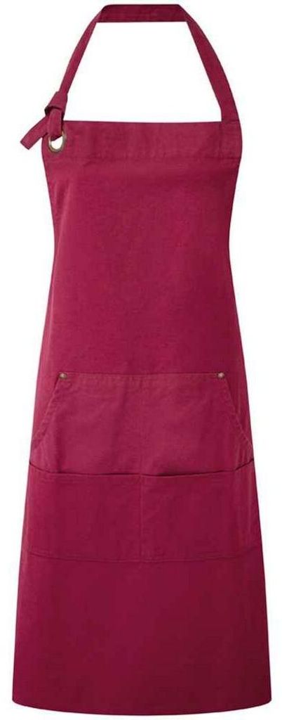 Premier - Schürze "Calibre", Dicke Baumwolle LT3678 (Einheitsgröße) (Burgunderrot)