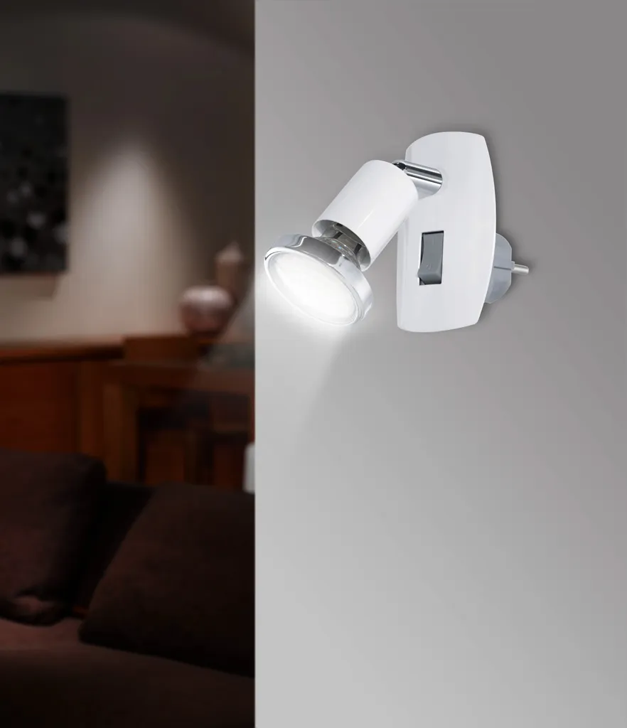 Lampe à prise LED compacte blanche - Éclairage 4 LED basse consommation