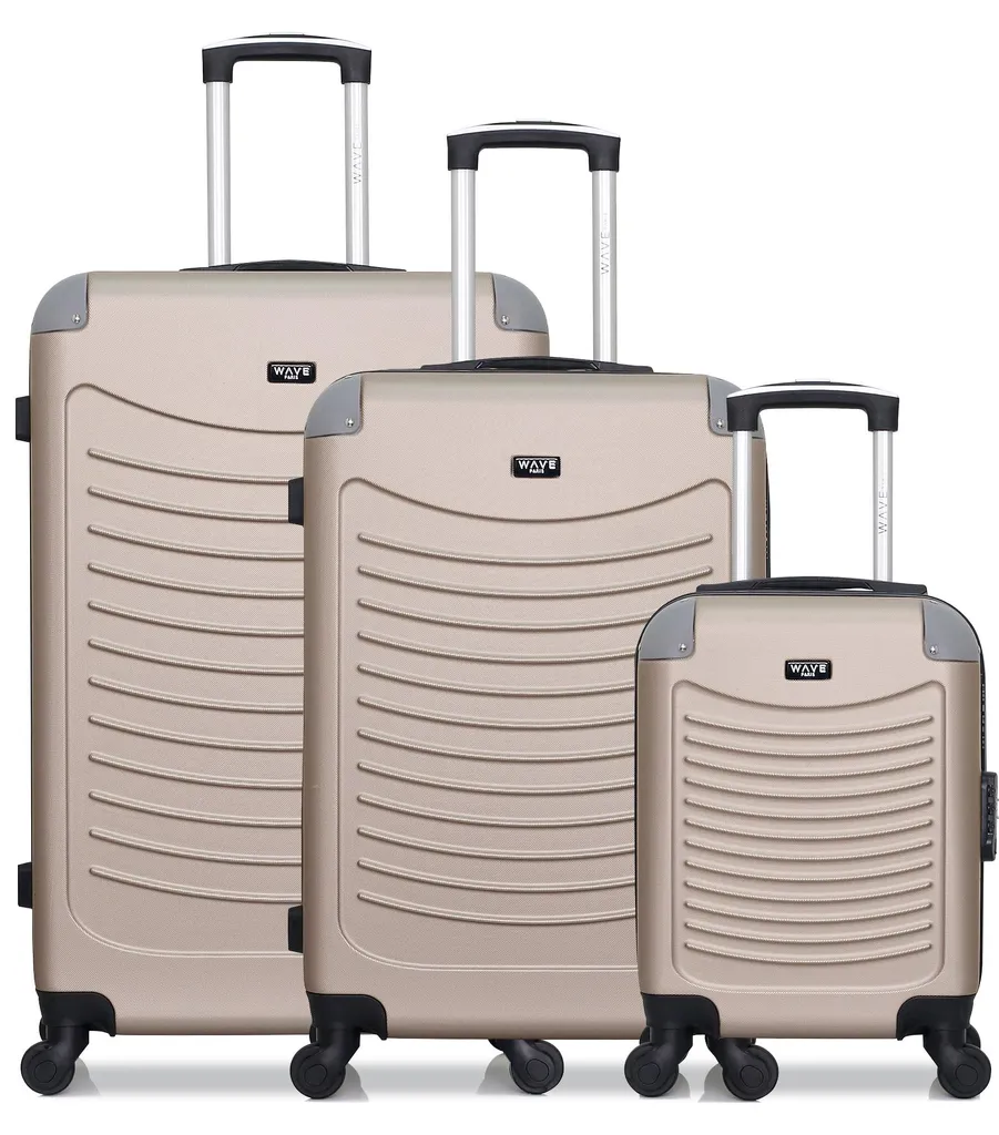 Lot de 3 Valises de Voyage WAVE PARIS CONGO : du Grand Format au XXS