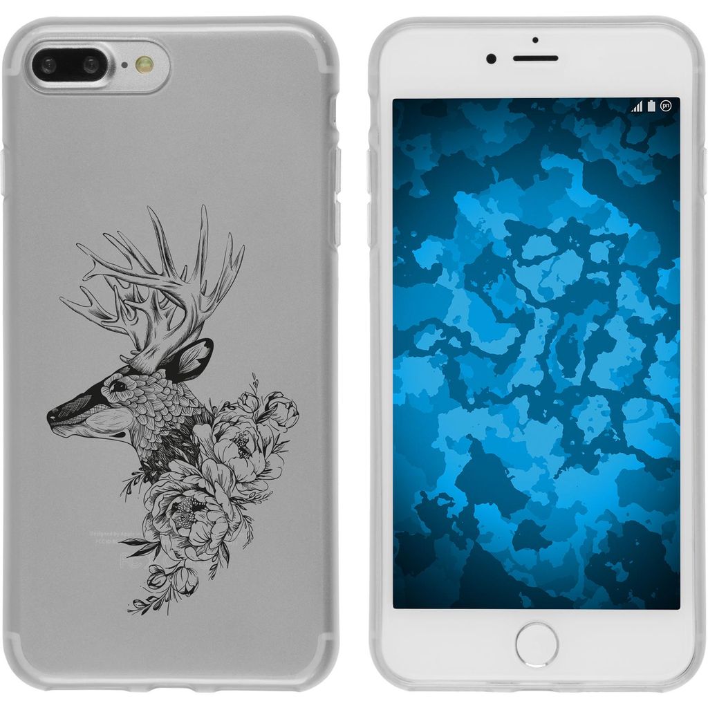 PhoneNatic Case kompatibel mit Apple iPhone 7 Plus / 8 Plus Silikon-Hülle Floral Hirsch M7-1