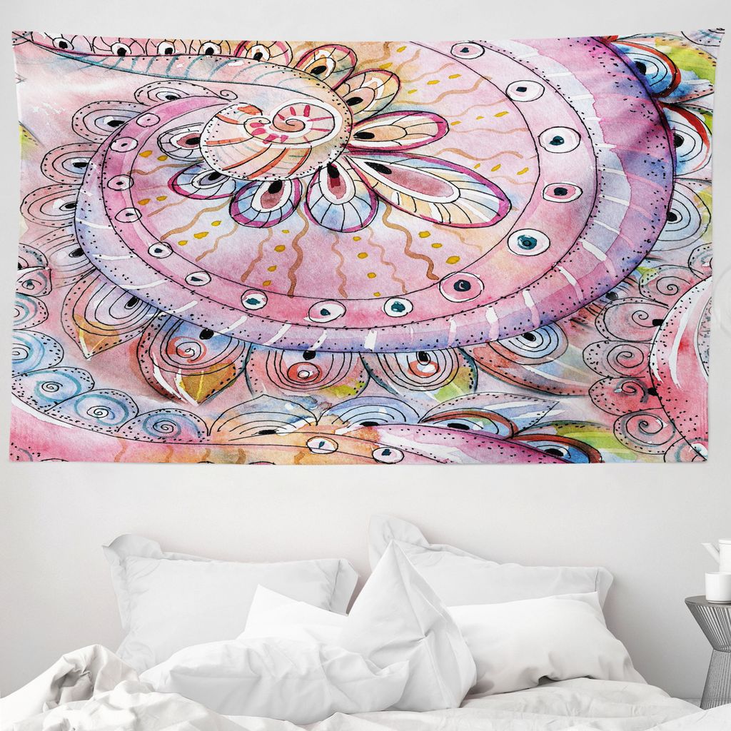 ABAKUHAUS orientalisch Wandteppich, Aquarell Effects Kunst aus Weiches Mikrofaser Stoff Waschbar ohne Verblassen Digitaldruck, 230 x 140 cm, Mehrfa...