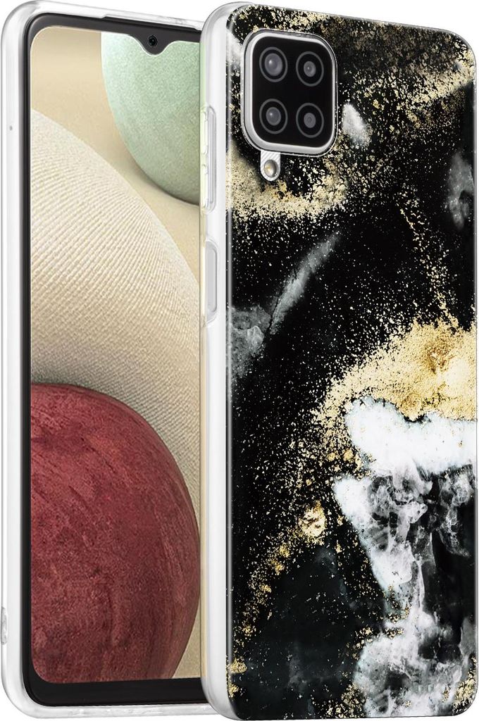 Hülle für Samsung Galaxy A12 / M12 Schutzhülle Marmor Motiv Handy Case Silikon Slim Cover