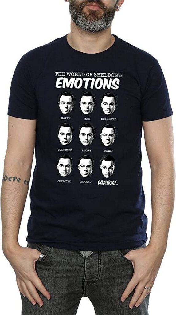 The Big Bang Theory - "Emotions" T-Shirt für Herren BI1590 (S) (Marineblau)