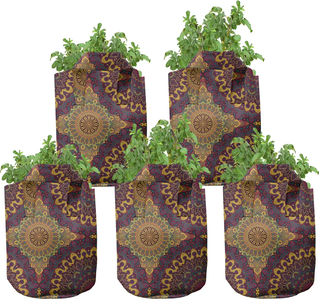 Potager de Balcon Pots Mandala 7 Gallons en Tissu pour Fleurs et Légumes