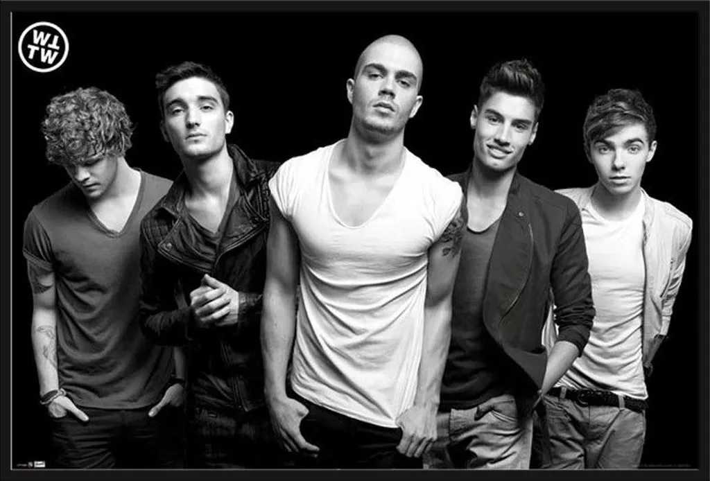 Poster Encadré The Wanted Noir et Blanc avec Vitre Acrylique Shinsuke